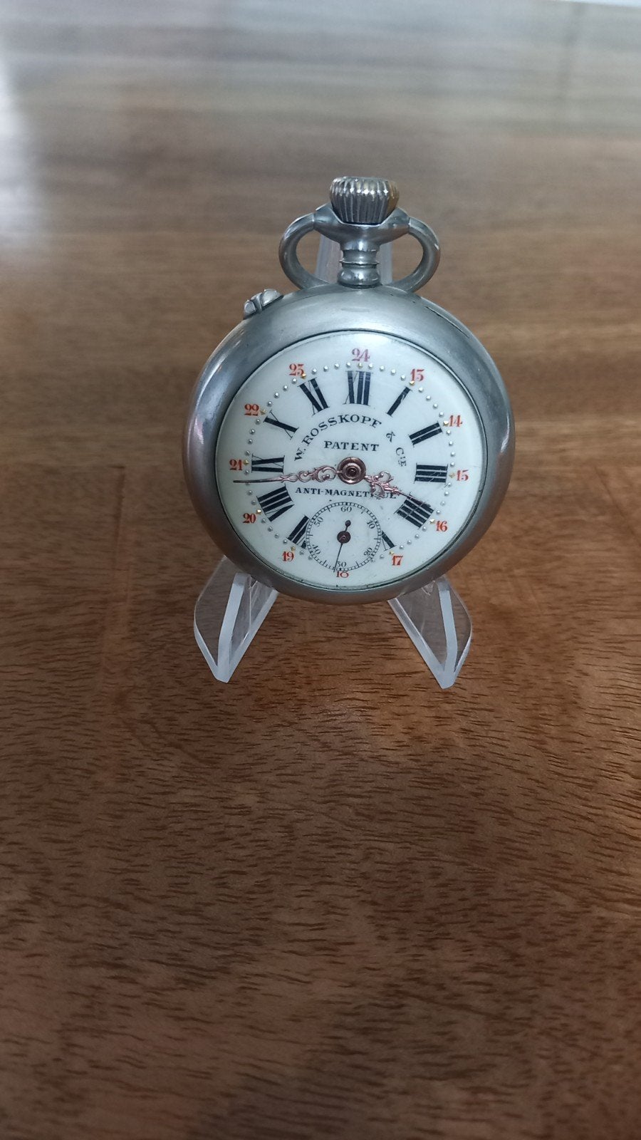 Antiek ROSSKOPF zakhorloge, Sieraden, Tassen en Uiterlijk, Horloges | Antiek, Ophalen of Verzenden, Staal, Overige merken