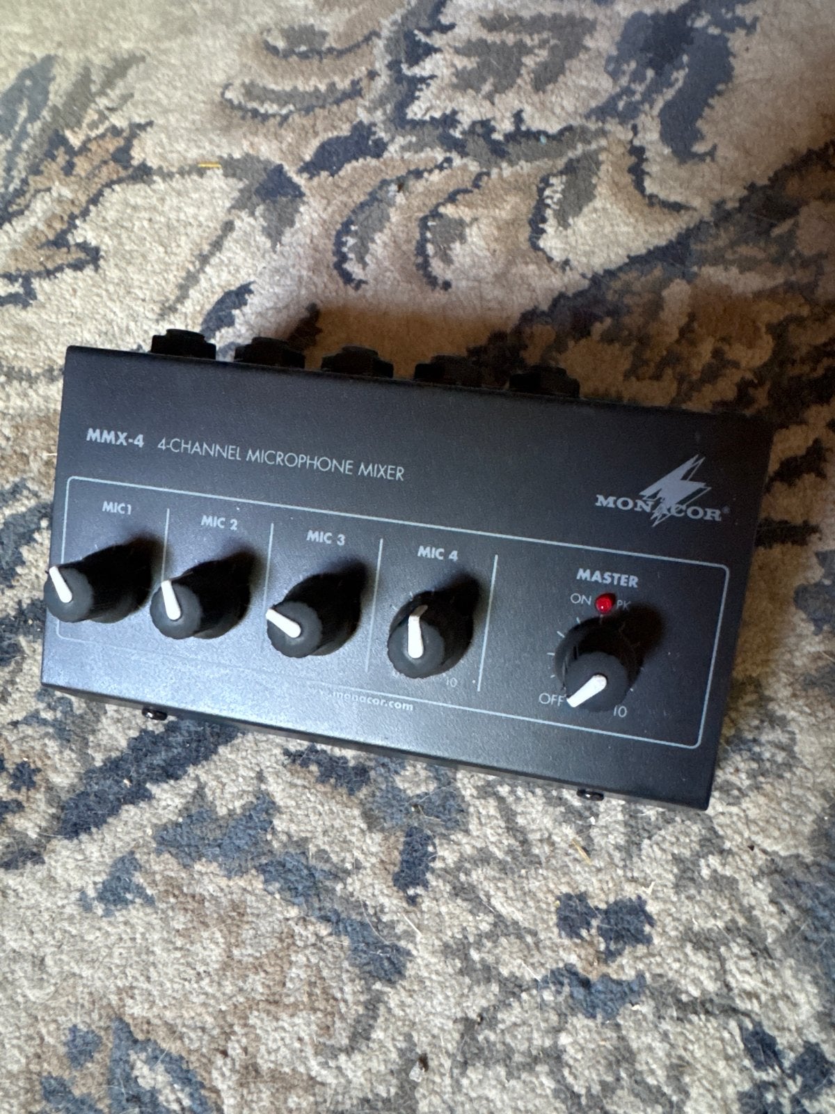 Monacor MMX-4 4-kanaals microfoonmixer, Ophalen of Verzenden, Gebruikt, Minder dan 5 kanalen, Microfooningang
