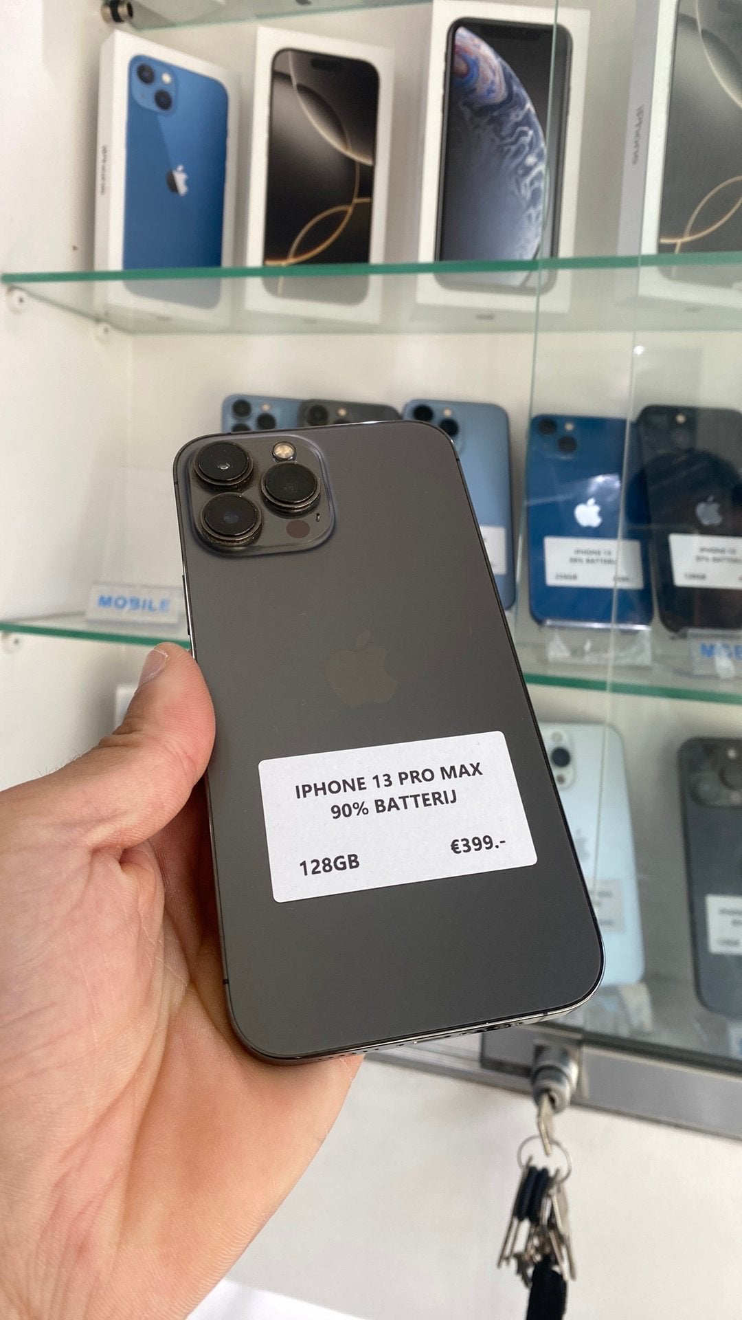 iPhone 13 Pro Max 90% batt in top staat met garantie, Telecommunicatie, Mobiele telefoons | Apple iPhone, Ophalen, 128 GB, Grijs