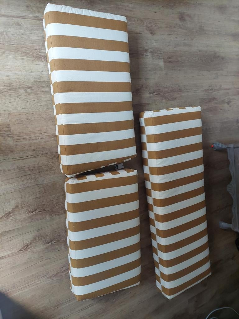 Rugkussens palletbank Karwei  gestreept (3 stuks), Ophalen, Nieuw
