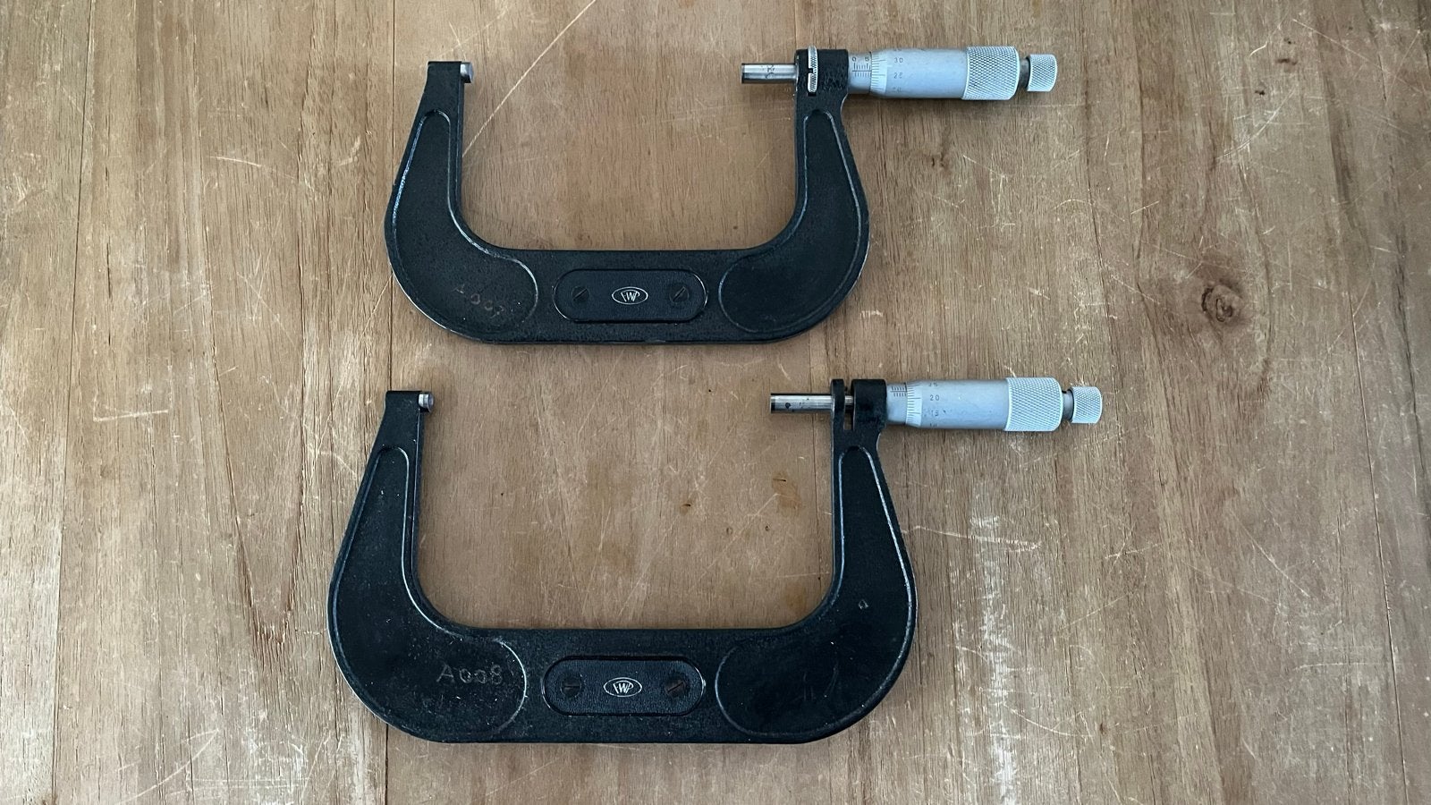 Set van 2 FWP Micrometers - 100-125mm en 125-150mm, Ophalen of Verzenden, Gebruikt, Afstand