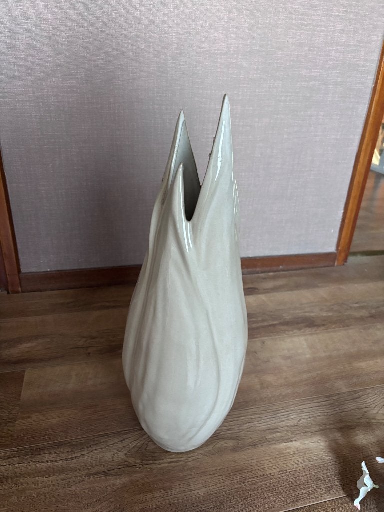 Witte vaas - Light en Living, Ophalen, Zo goed als nieuw, Wit, Steen/keramiek