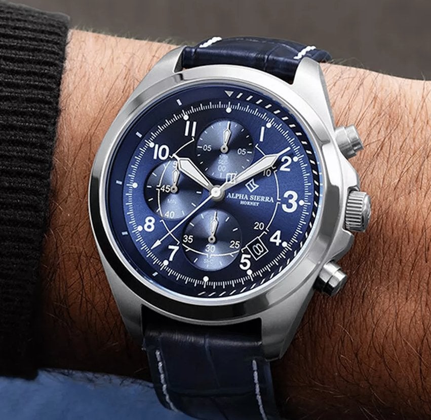 Alpha Sierra Hornet SPORT SB03 SEIKO Nieuw t.w.v € 399-,, Sieraden, Tassen en Uiterlijk, Sporthorloges, Nieuw, iOS, Blauw, Waterdicht