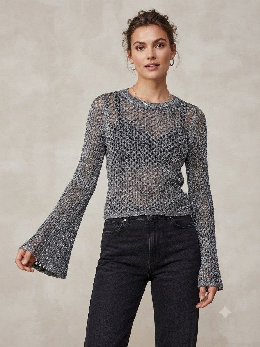 Only top gehaakt lurex maat S - in zeer goede staat, Kleding | Dames, Tops, Ophalen of Verzenden, Zo goed als nieuw, Maat 38/40 (M)