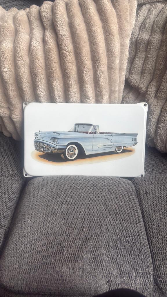emaille reclame bord   Ford Thunderbird, Ophalen, Reclamebord