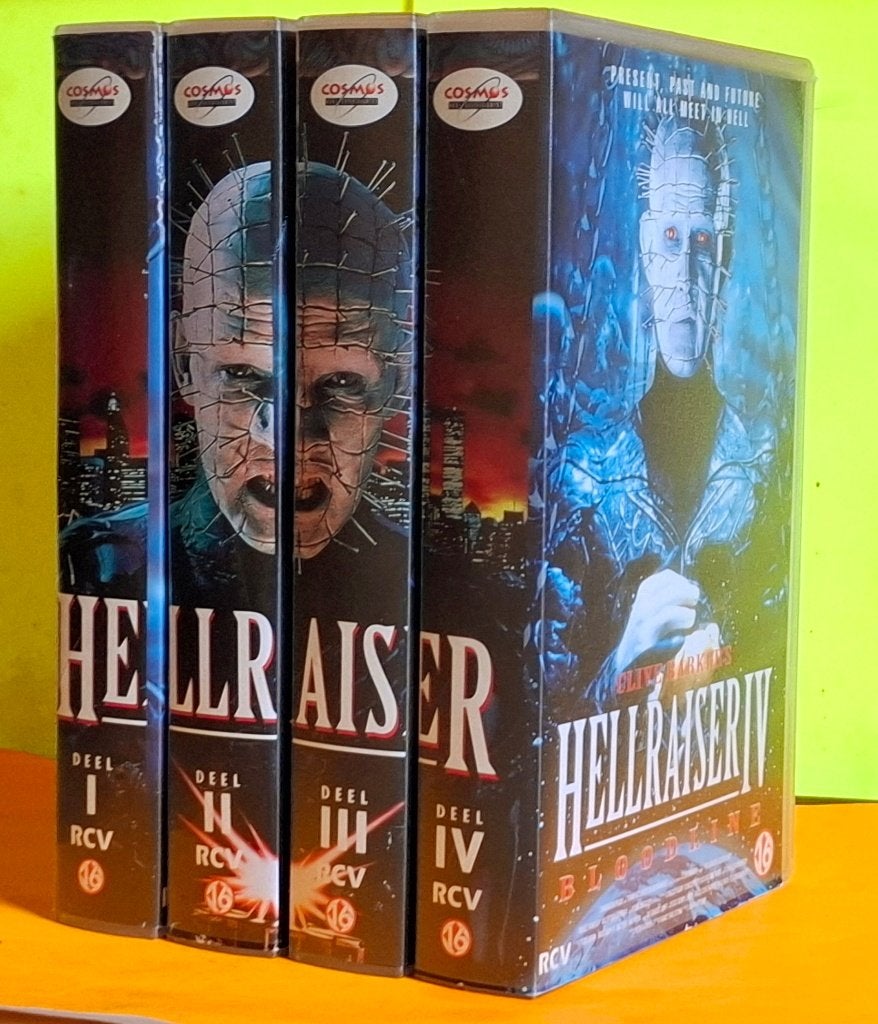 Hellraiser Pinhead-box - 4xVHS - RCV [zonder doos], Horror, Nederlands ondertiteld, Engels, Alle leeftijden