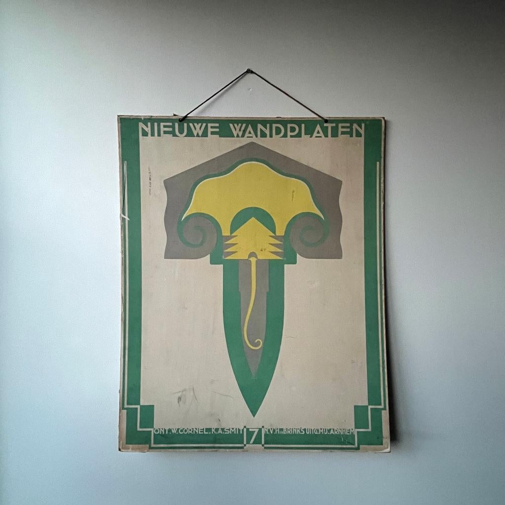 Art deco jaren 20 30 serie Nieuwe Wandplaten wandlamp, Antiek en Kunst, Antiek | Schoolplaten, Ophalen of Verzenden, Geschiedenis