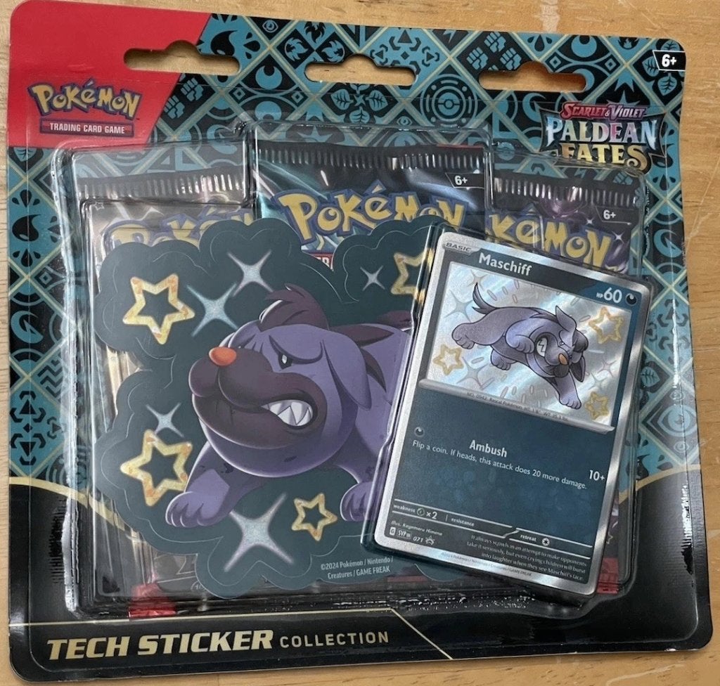 pokemon paldean fates 3 pack tech sticker booster blister, Ophalen of Verzenden, Zo goed als nieuw, Booster, Foil