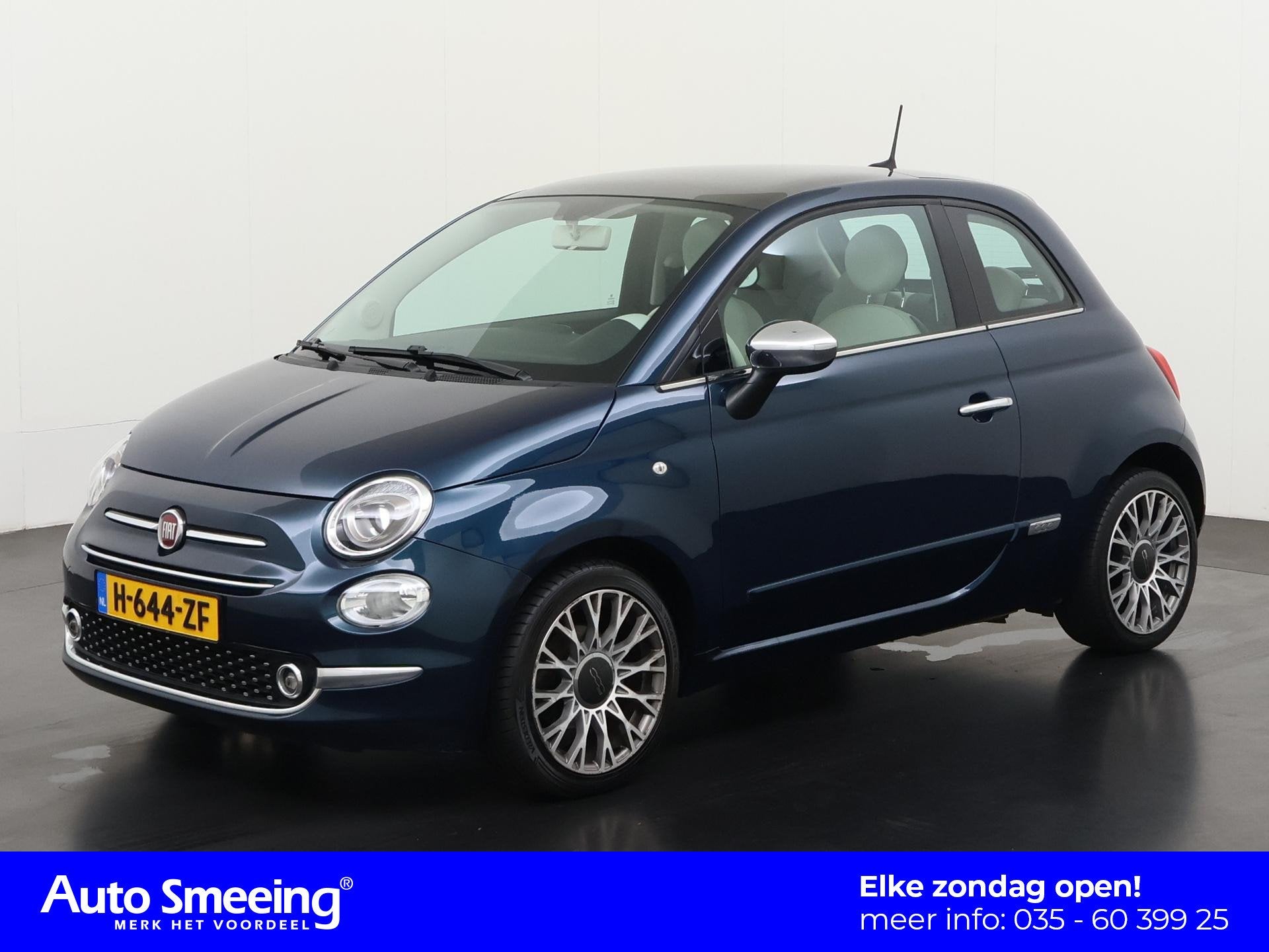 Fiat 500 1.2 Lounge | Panoramadak | Navigatie | Digital Cock, Voorwielaandrijving, 12 maanden, Stof, Gebruikt