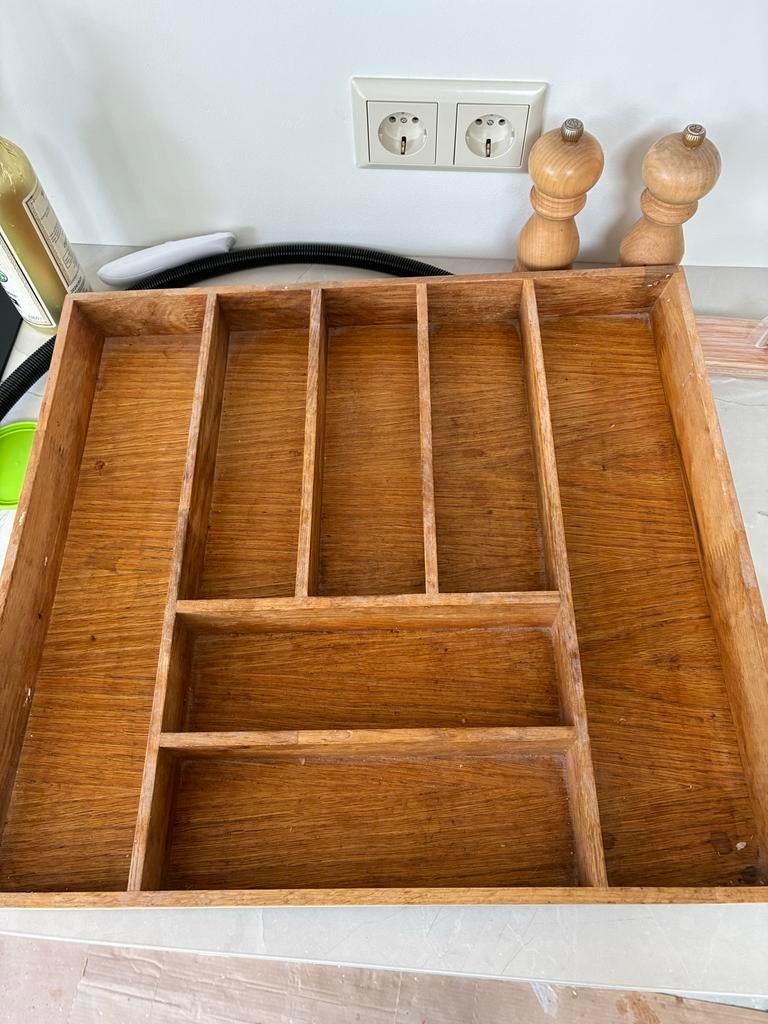 Houten bestekbak 52x47 cm, Ophalen, Gebruikt
