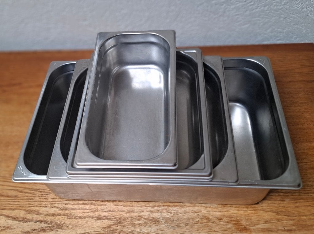 Gastronormbakken, 5 stuks, Ophalen, Zilver, Metaal, Overige typen