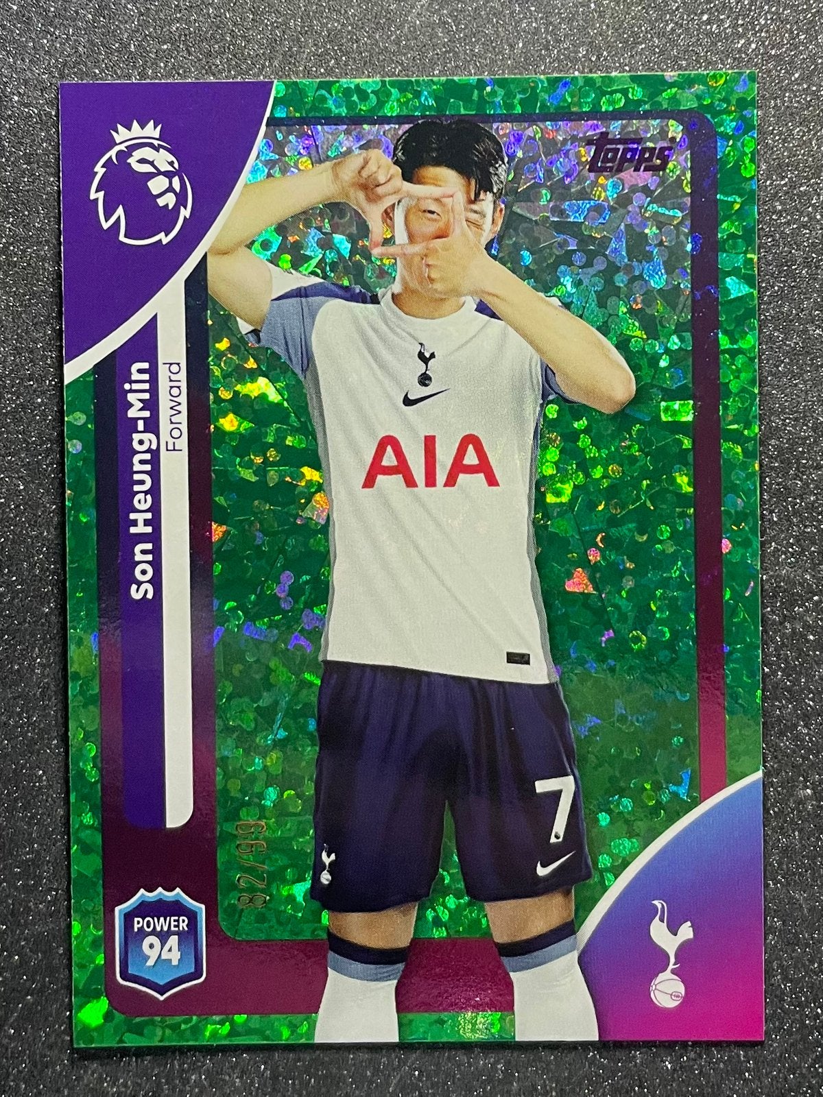 Topps Premier League 25/26 GREEN SPARKLE  /99  SON TOTTENHAM, Verzenden, Zo goed als nieuw, Plaatje