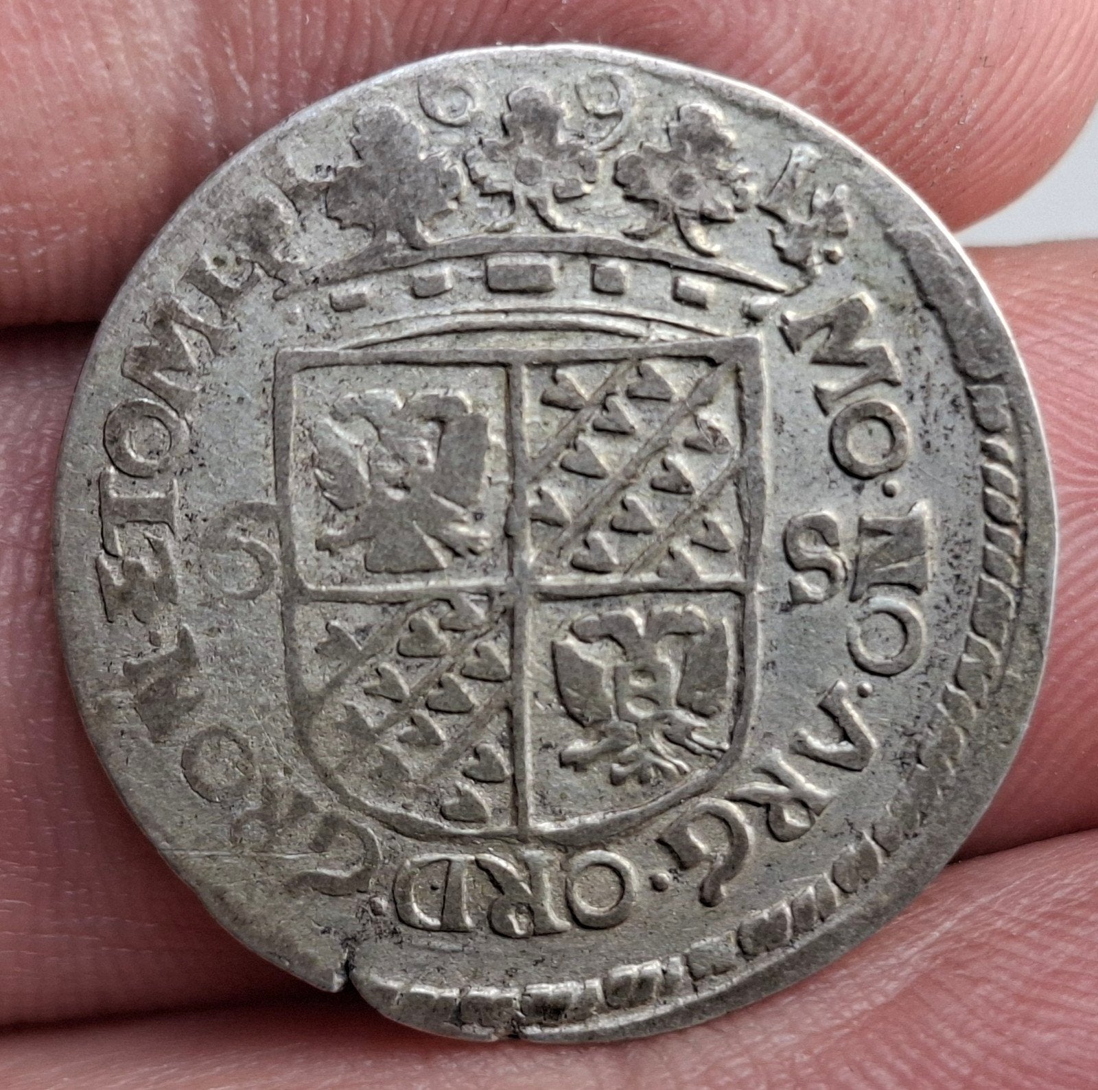 bodemvondst rijderschelling Groningen 1691, Postzegels en Munten, Munten | Nederland, Verzenden, Vóór koninkrijk, Overige waardes
