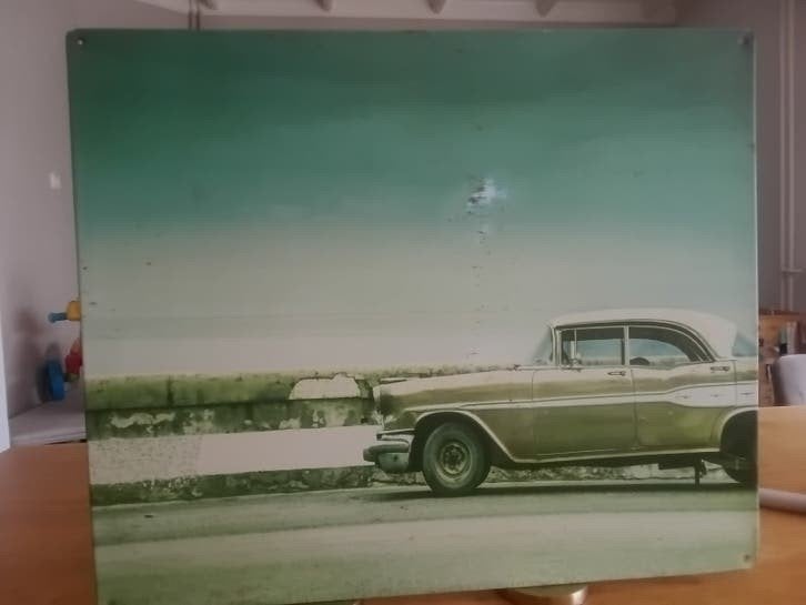 Oldtimer/klasieker  Metalen plaat formaat 50 x 60 CM Mancave, Ophalen of Verzenden, Voor 1940, Gebruikt, Overige onderwerpen
