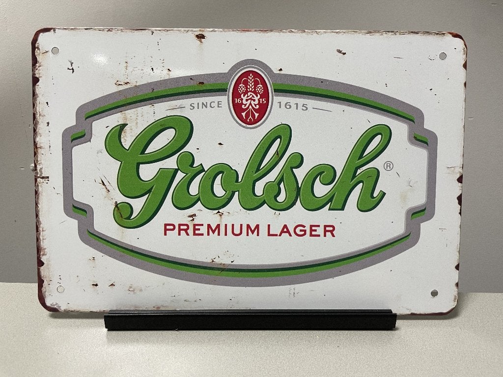 Grolsch metalen reclamebord / wandbord (Old Look), Ophalen of Verzenden, Nieuw, Reclamebord, Plaat of Schild, Grolsch