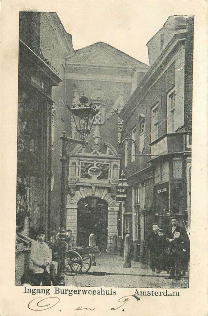 701-150-027 Amsterdam Ingang Burgerweeshuis, Verzamelen, Ophalen of Verzenden, Voor 1920, Noord-Holland