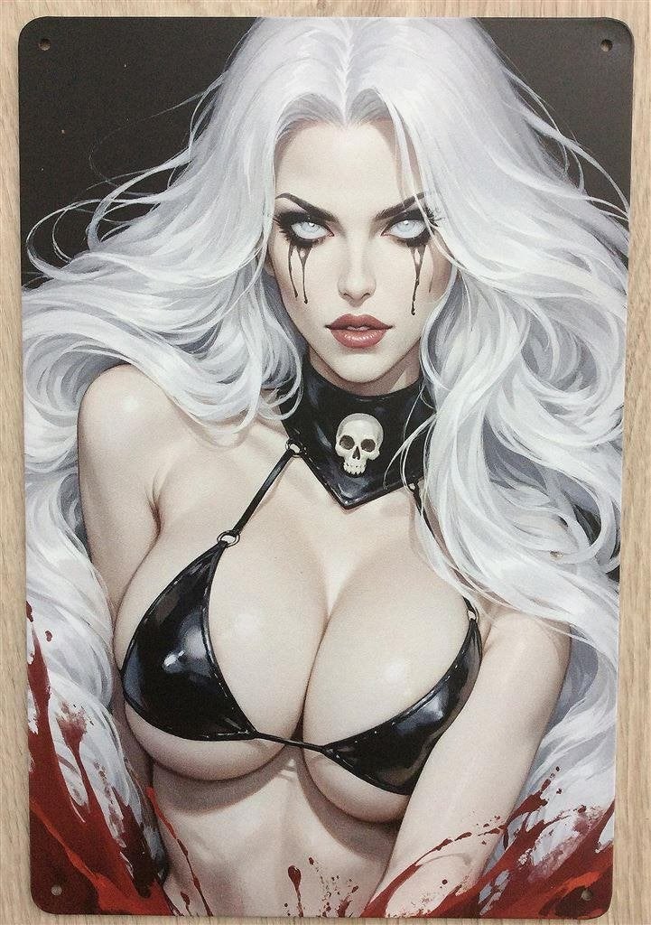 Black Cat Fantasy Art Gothic Sexy Wandbord, Verzenden, Kuifje, Nieuw, Beeldje of Figuurtje