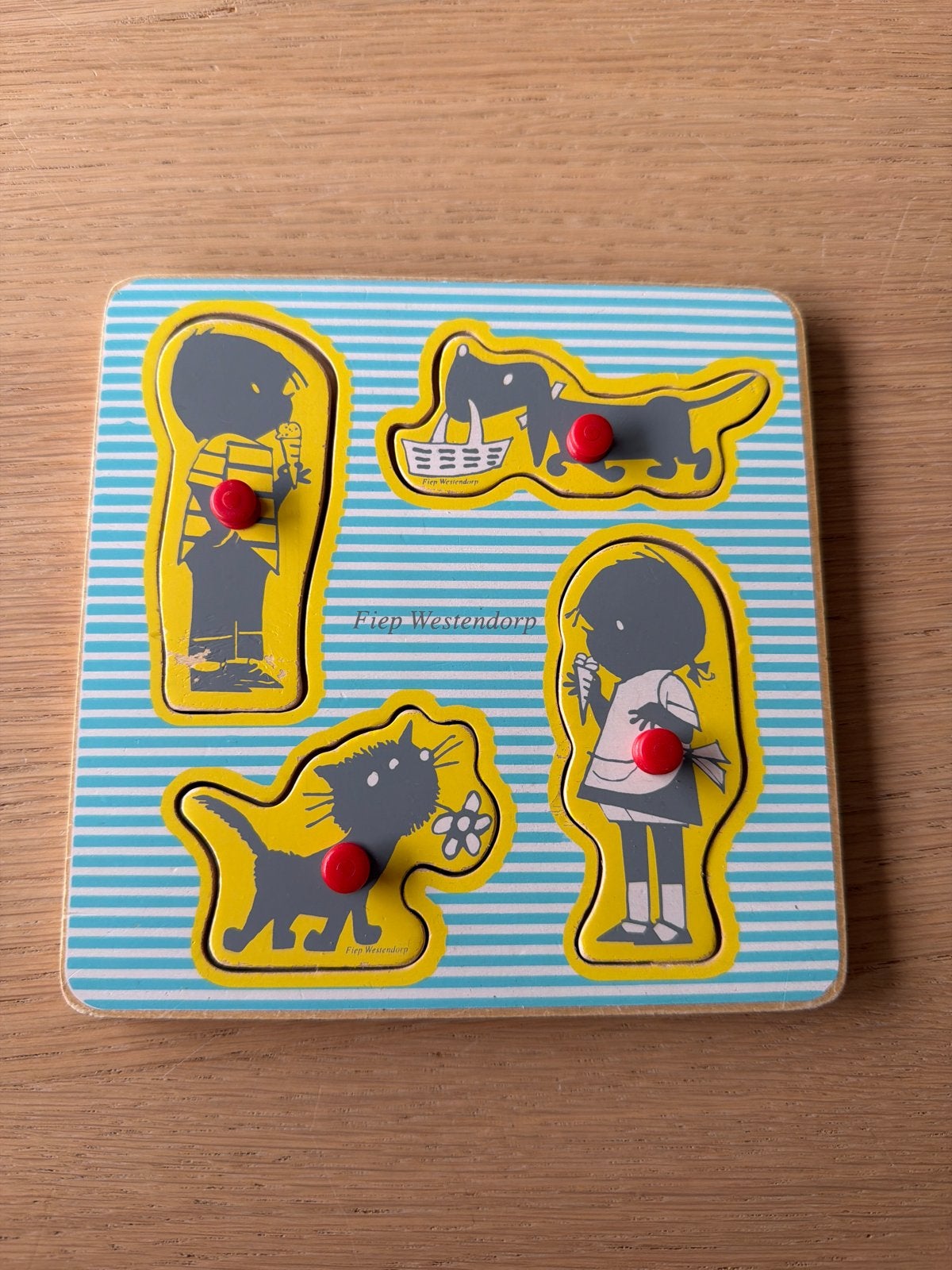 Fiep Westendorp houten kinderpuzzel met knoppen, Ophalen, Gebruikt, Van hout, Minder dan 10 stukjes