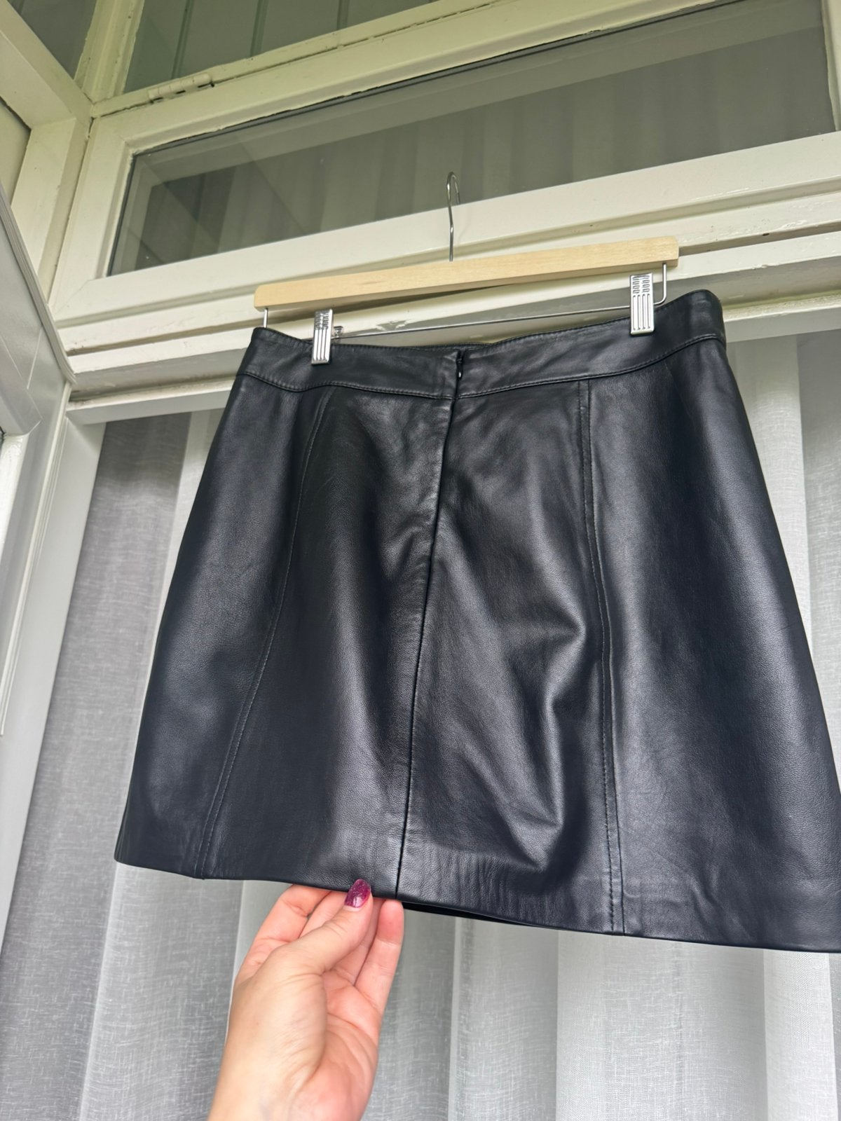 Reiss leren mini rok, zo goed als nieuw., Ophalen of Verzenden, Zo goed als nieuw, Zwart, Boven de knie
