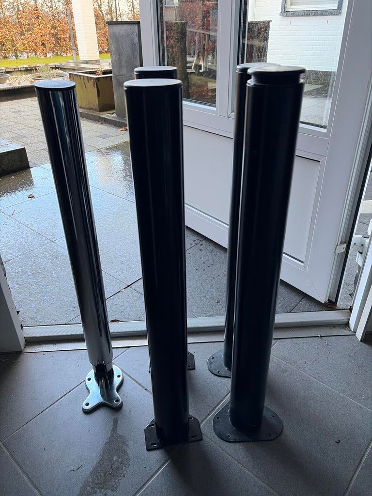 Diverse Tafelpoten - Zwart en Chroom, Huis en Inrichting, Tafelpoot, Gebruikt, 50 tot 100 cm, Rond