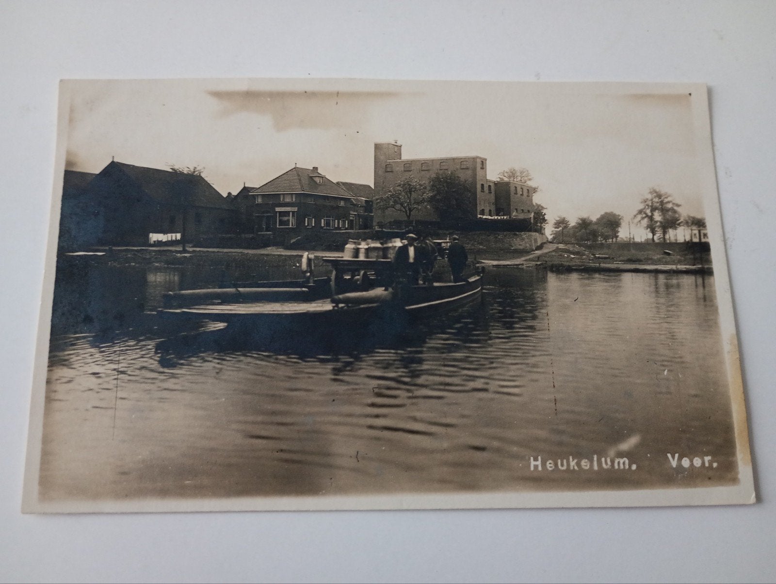 Fotokaart Van der List Heukelum Veerpont, Verzamelen, Ophalen of Verzenden, 1920 tot 1940, Ongelopen, Gelderland