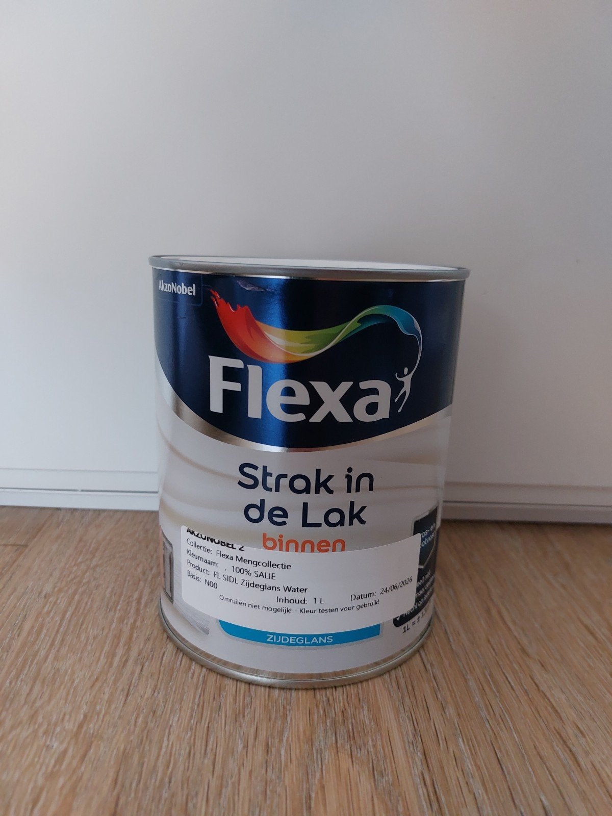 Flexa Strak in de Lak Zijdeglans Groen 1L, Ophalen, Nieuw, Lak, Minder dan 5 liter