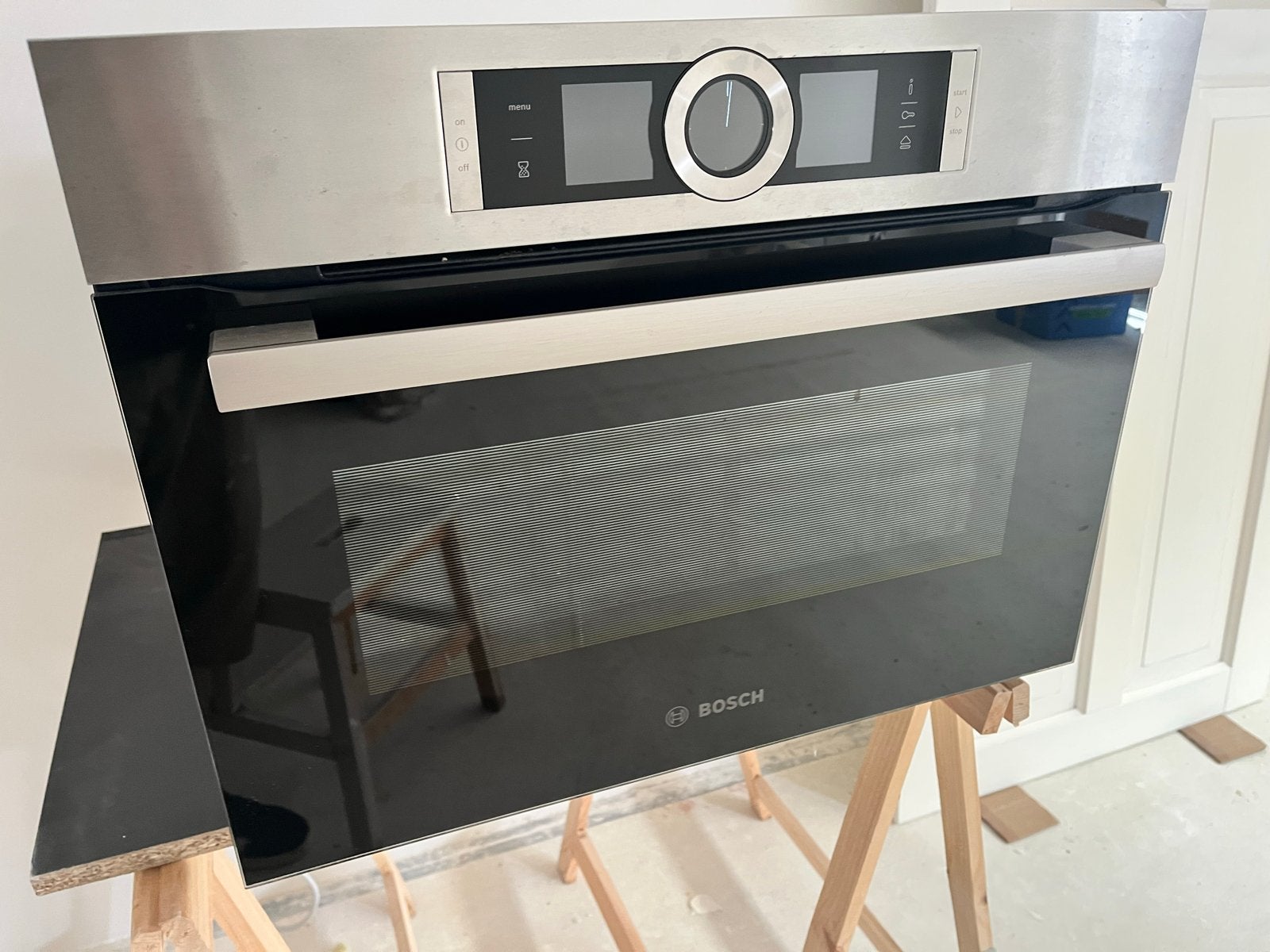 Bosch Inbouw Oven met Hetelucht en Stoomfunctie, Ophalen, 45 tot 50 cm, Gebruikt, Hete lucht
