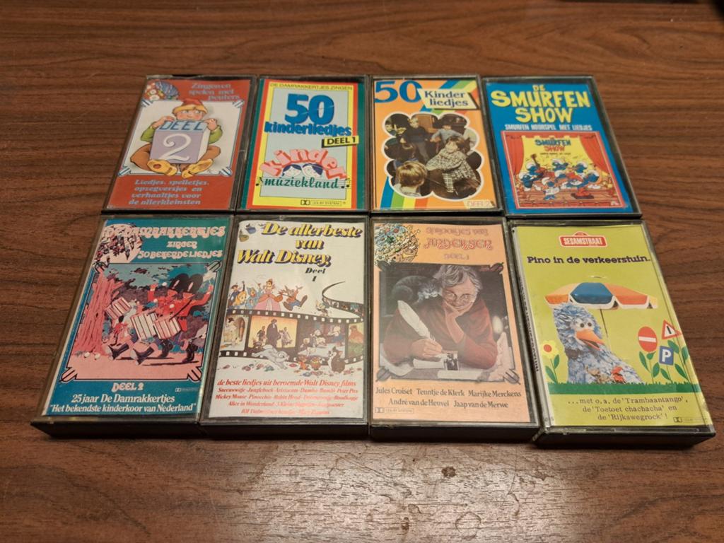 Vintage Cassettebandjes: Kinderliedjes, Disney, Smurfen, Cd's en Dvd's, Cassettebandjes, Gebruikt, Voorbespeeld, Kinderen en Jeugd