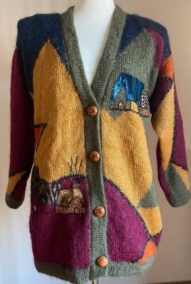 Mohair vest mosterdgeel paars 40/42, Kleding | Dames, Ophalen of Verzenden, Nieuw, Maat 38/40 (M), Paars