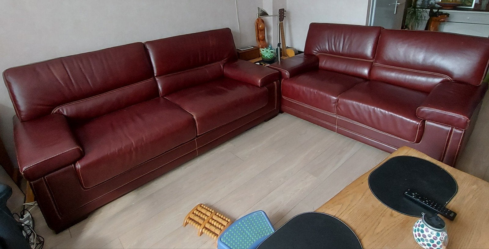 Leren bankstel 3 een 2.5 zits incl relaxstoel., Huis en Inrichting, Ophalen, 2.5 zits en 2 zits, Gebruikt, 150 tot 200 cm