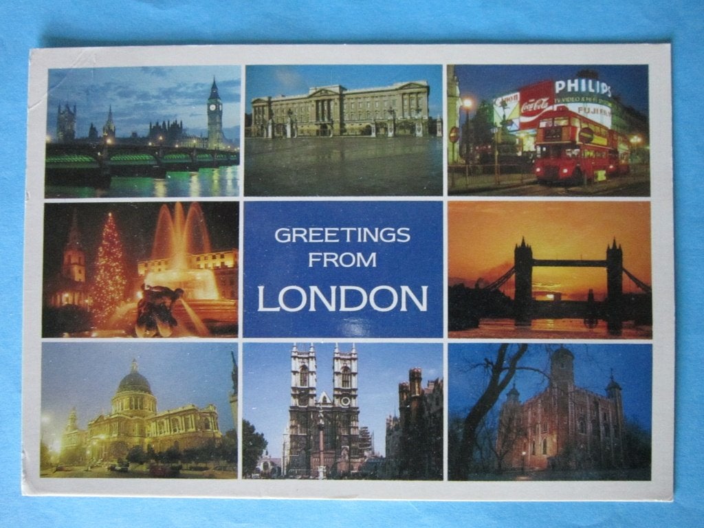 Ansichtkaart:  Engeland,  Greetings from LONDON., Verzamelen, Ophalen of Verzenden, 1980 tot heden, Gelopen, Engeland