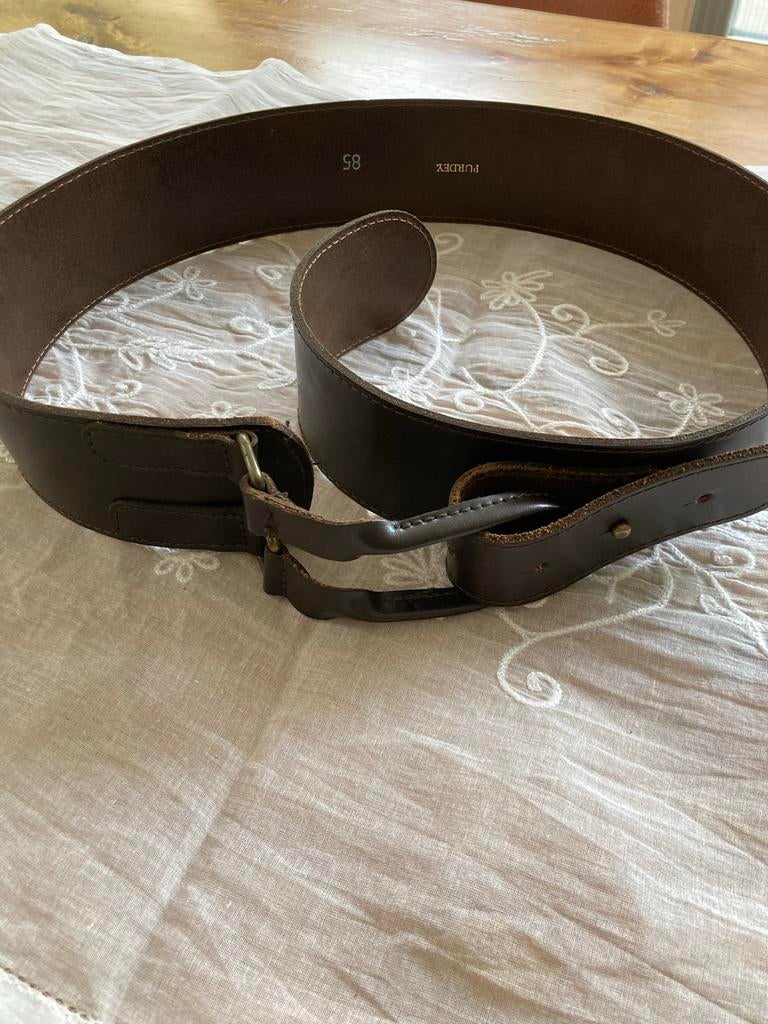 Purdey Leren Riem - Bruin, Maat 85, 80 tot 90 cm, Echt leder, Heupriem, Ophalen of Verzenden