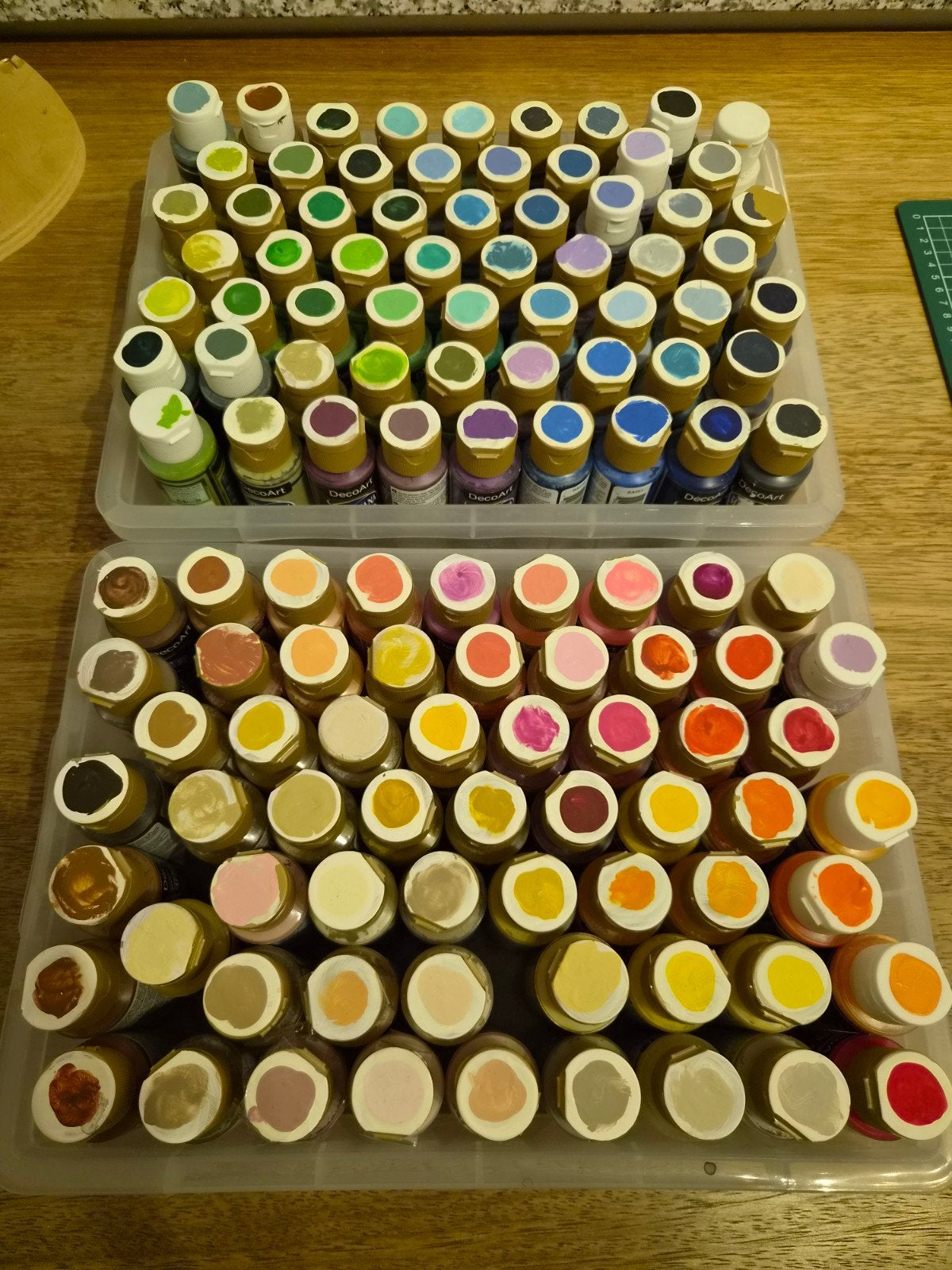 Grote set van 120 flesjes hobby acrylverf, Hobby en Vrije tijd, Ophalen of Verzenden, Gebruikt, Acrylverf