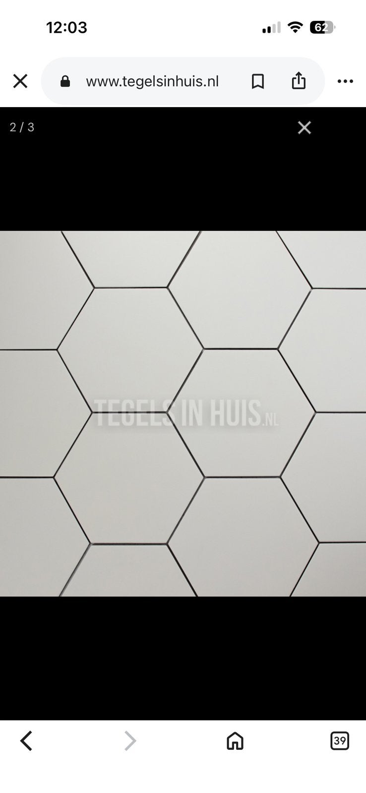 3,5 m2 Hexagon wand/vloer tegels off white 23x26,5 cm, Doe-het-zelf en Verbouw, Ophalen, Nieuw, Minder dan 5 m², 20 tot 40 cm
