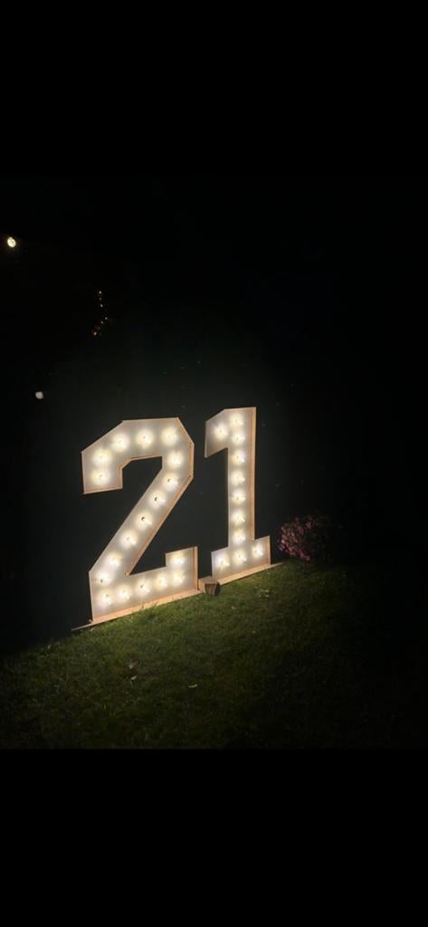 Licht cijfers 21, led licht, Hobby en Vrije tijd, Feestartikelen, Ophalen, Zo goed als nieuw, Verjaardag