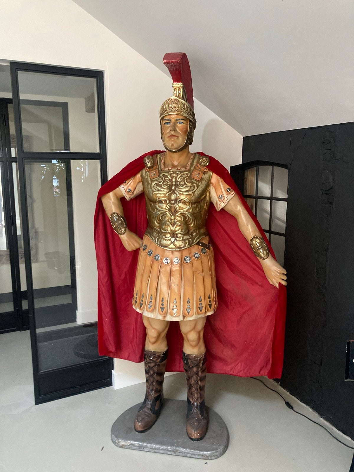 Life size romeinse centurion, Antiek en Kunst, Ophalen, Kunststof, 1 meter - 2 meter, Beeld