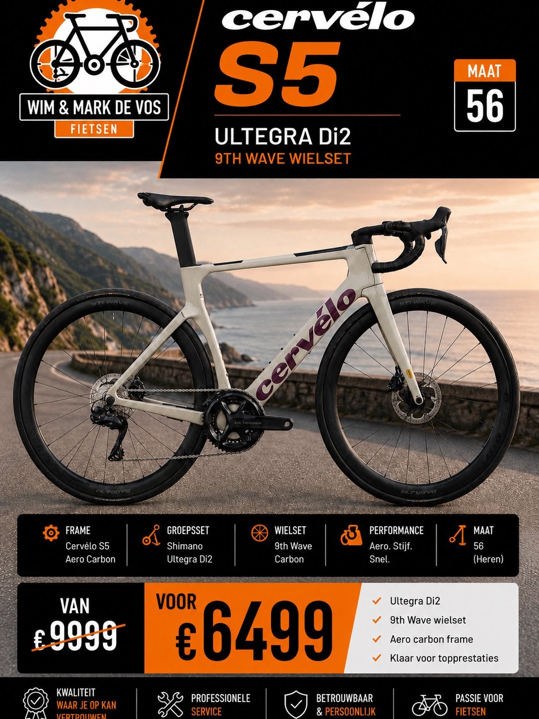 Cervélo S5 – Ultegra Di2 | Nu €6.499, 28 inch, Nieuw, Meer dan 20 versnellingen, Schijfrem