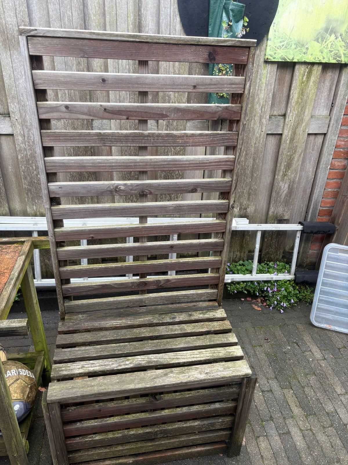 Houten tuinbank voor plant klimop, Ophalen, Gebruikt, Hout