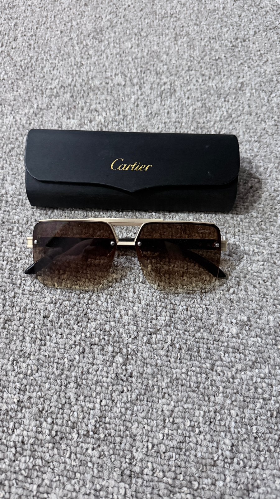 Zonnebril bruin goud Cartier, Ophalen of Verzenden, Nieuw, Bruin, Overige merken
