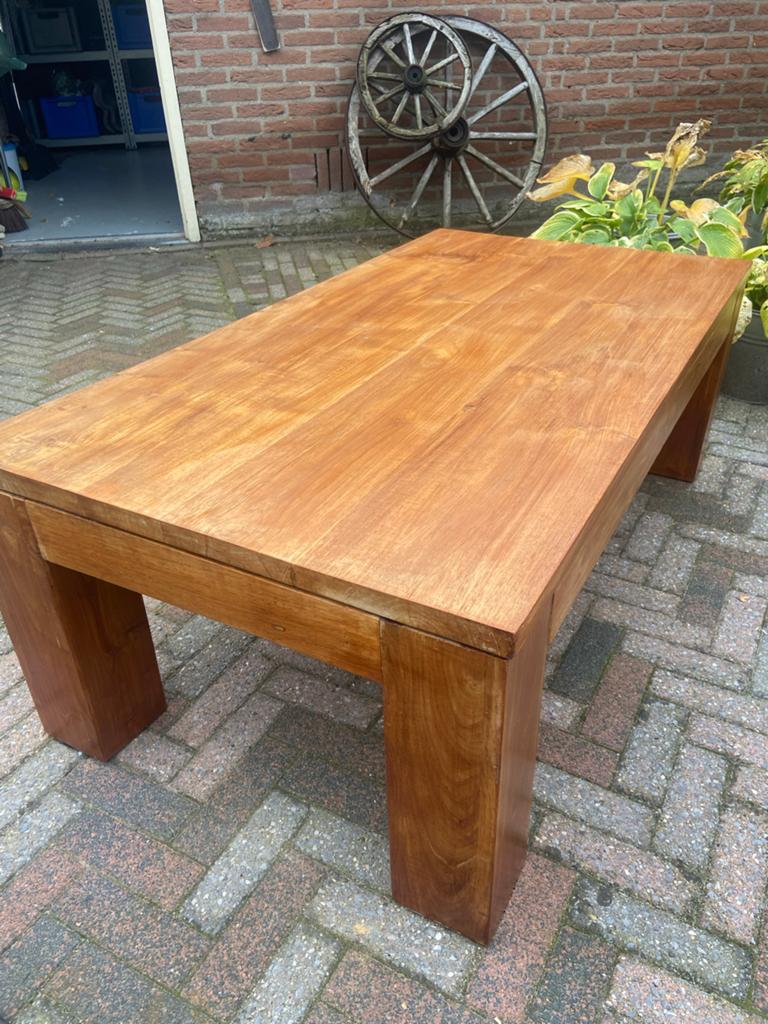Teakhouten salontafel, Ophalen, Gebruikt, 100 tot 150 cm, Teakhout