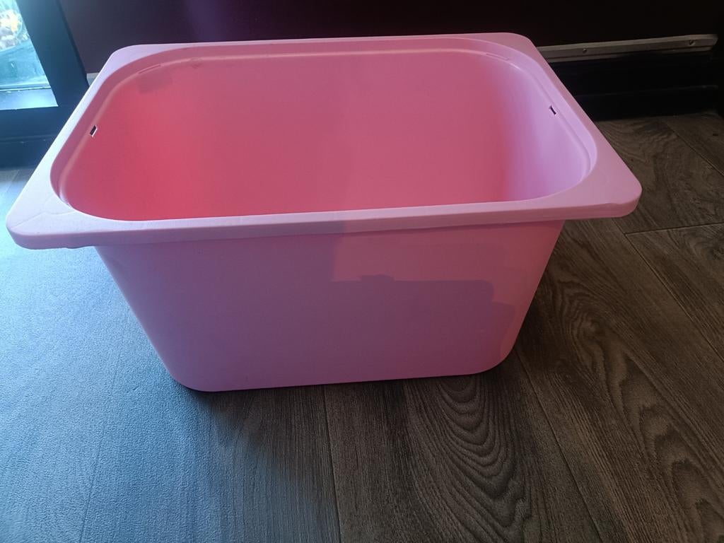 IKEA Trofast opbergbak roze en blauw, Ophalen
