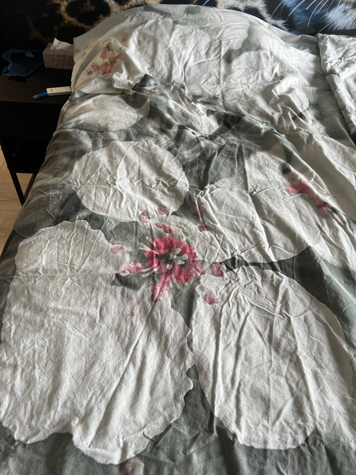 2 katoenen dekbedovertrekken met bloemmotief, Huis en Inrichting, Slaapkamer | Beddengoed, Ophalen of Verzenden, Gebruikt, Meerkleurig
