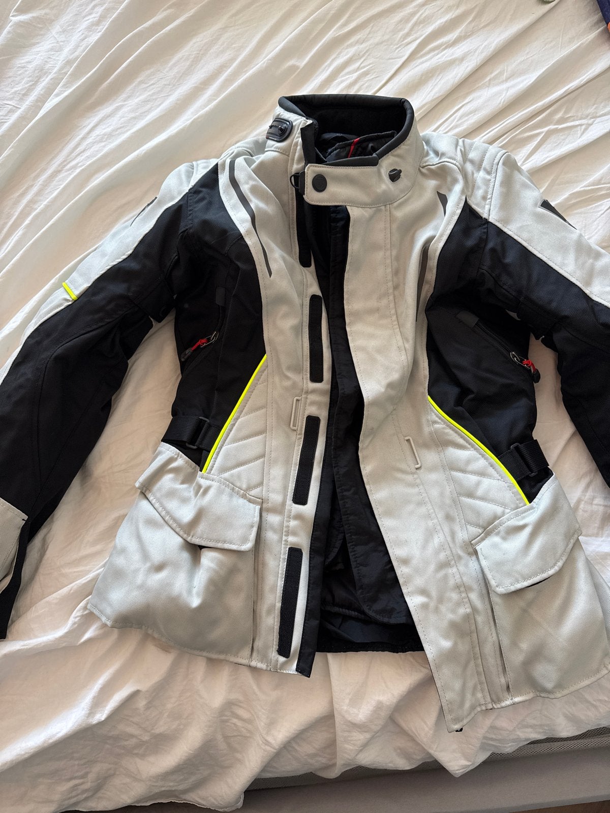 REV'IT! Motorjas Dames - Grijs/Zwart/Geel maat 38, Ophalen of Verzenden, Tweedehands, Dames, Jas | textiel