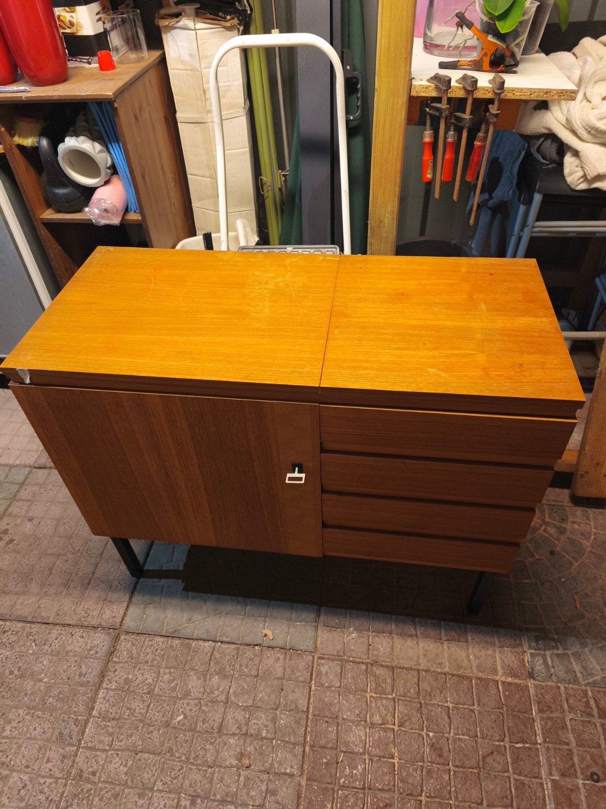 Vintage Elna Naaimachine Meubel met Machine, Ophalen