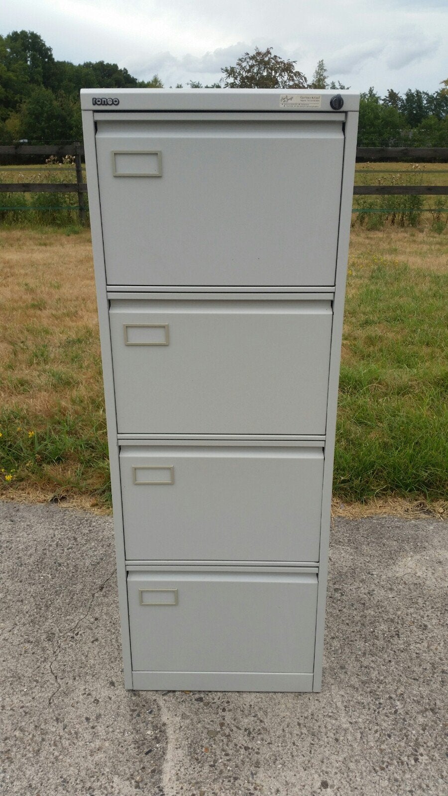 Roneo archiefkast - staal - grijs, Ophalen, Minder dan 50 cm, Gebruikt, 100 tot 150 cm