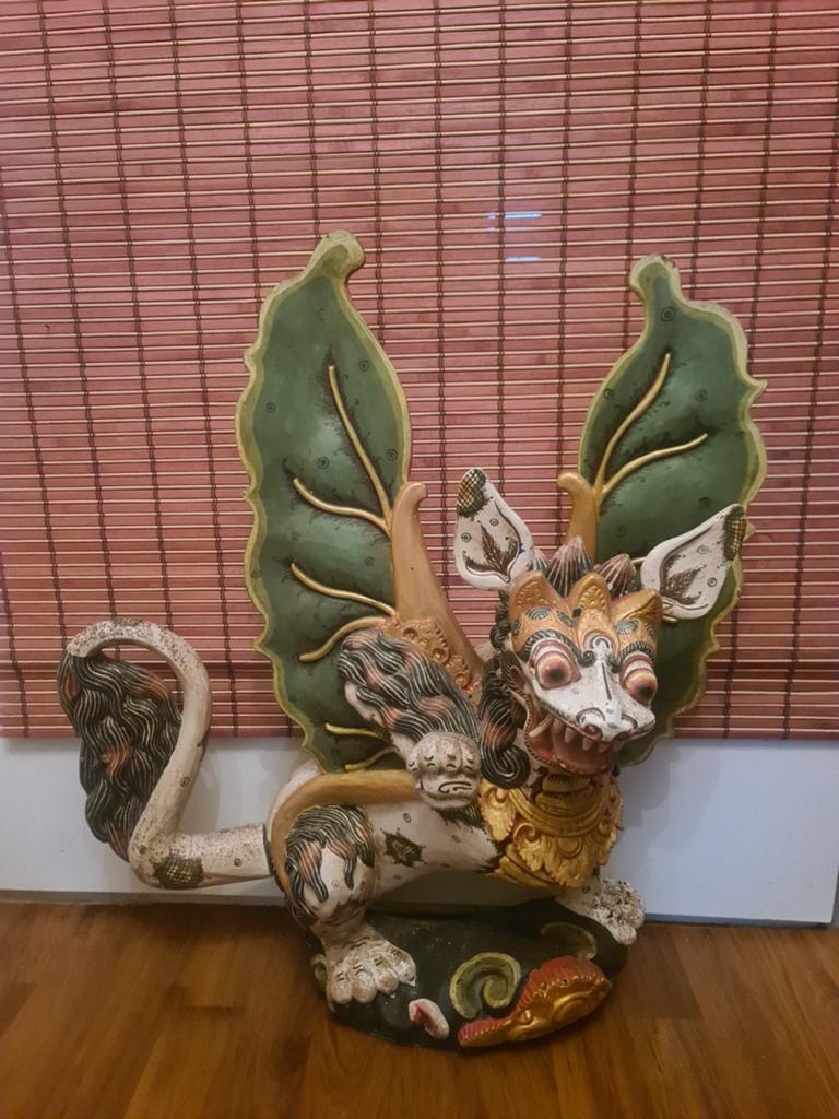 Unieke Balinese Draak Houtsnijwerk - Handgemaakt, Ophalen of Verzenden