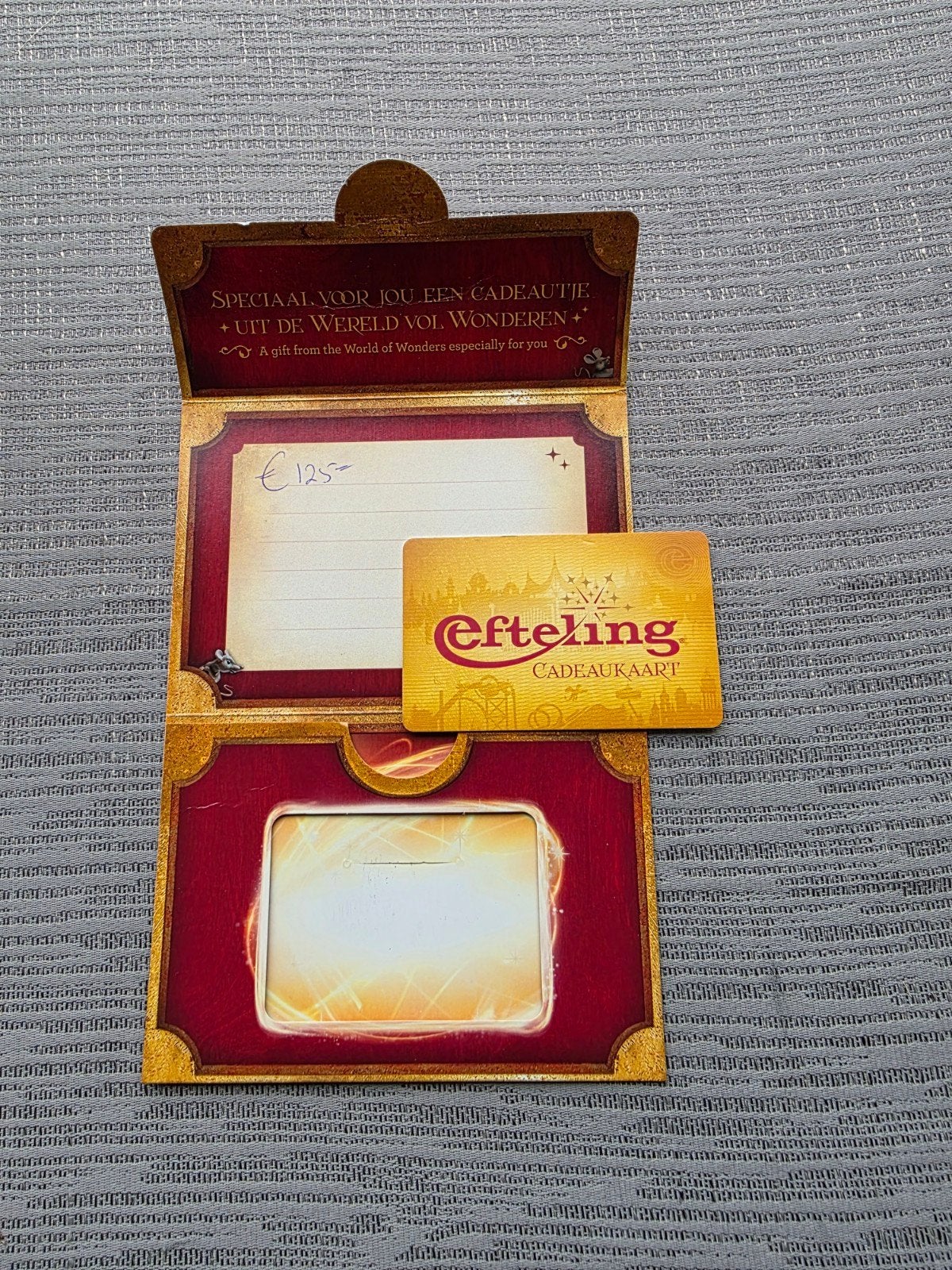 Efteling Cadeau kaart 125 euro, Cadeaubon