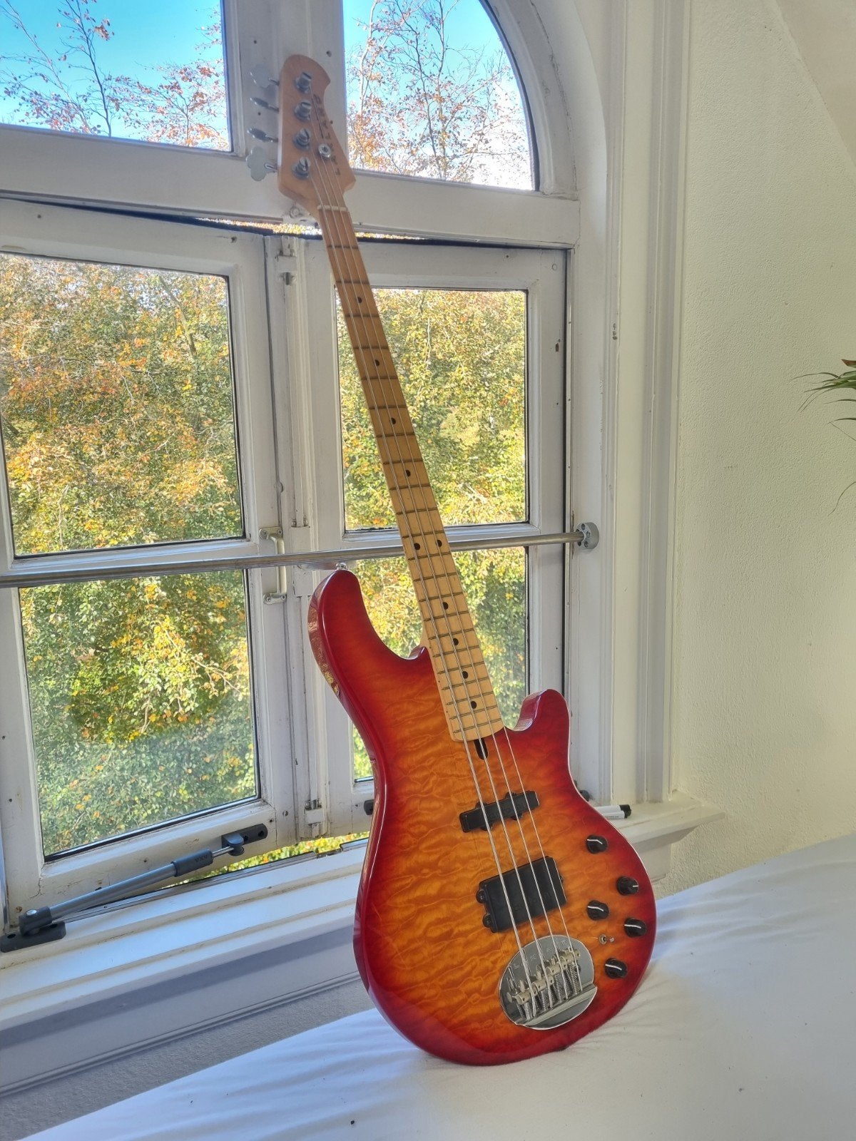 Lakland Skyline 44-02 met koffer, Muziek en Instrumenten, Ophalen, Zo goed als nieuw