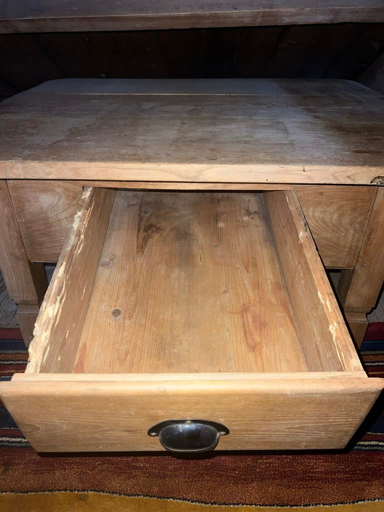 Houten grenen lage tafel met diepe lade, Antiek en Kunst, Antiek | Meubels | Tafels, Ophalen