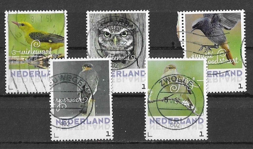 5 PERSOONLIJKE ZEGELS VOGELS GESTEMPELD NR 1, Ophalen of Verzenden, Na 1940, Gestempeld